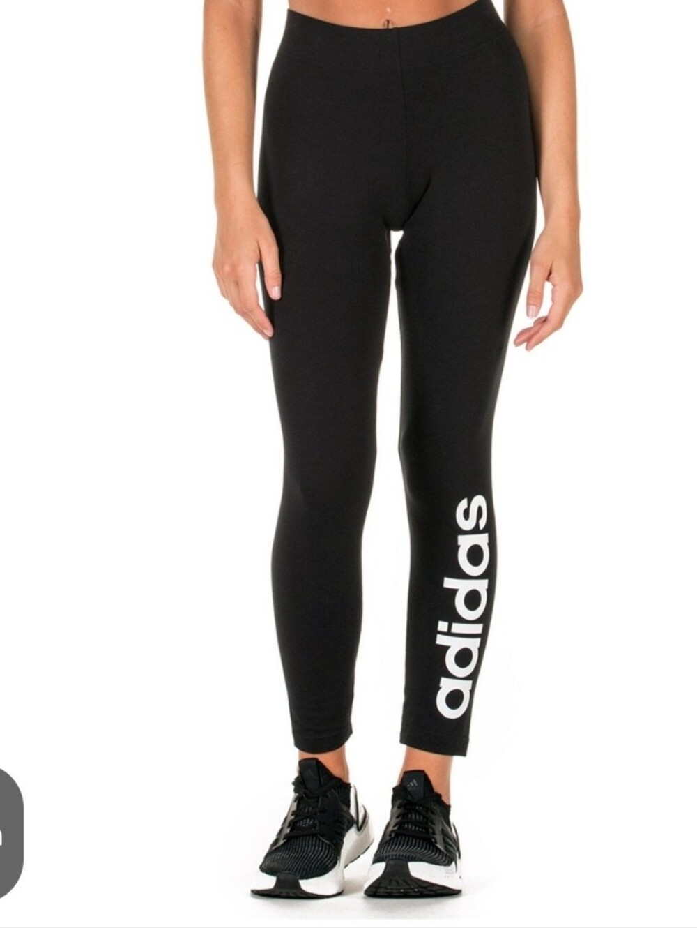 NWT adidas Black Leggings with White Side Logo
